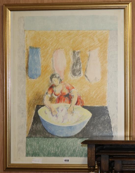 Duncan Grant, lithograph, Washerwoman signed in pencil and numbered 20/350, 77 x 56cm